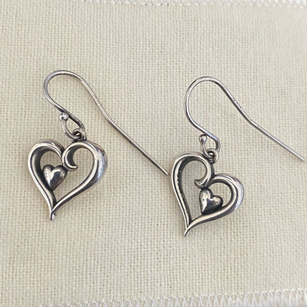James Avery Retired Joy Of My Heart Dangle Earrings
